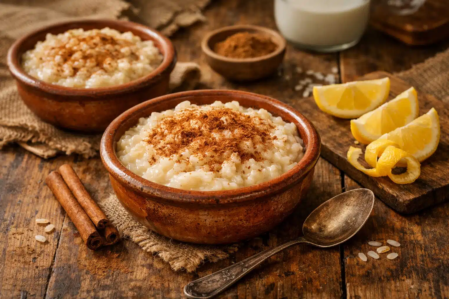 Finish with cinnamon and serve arroz con leche