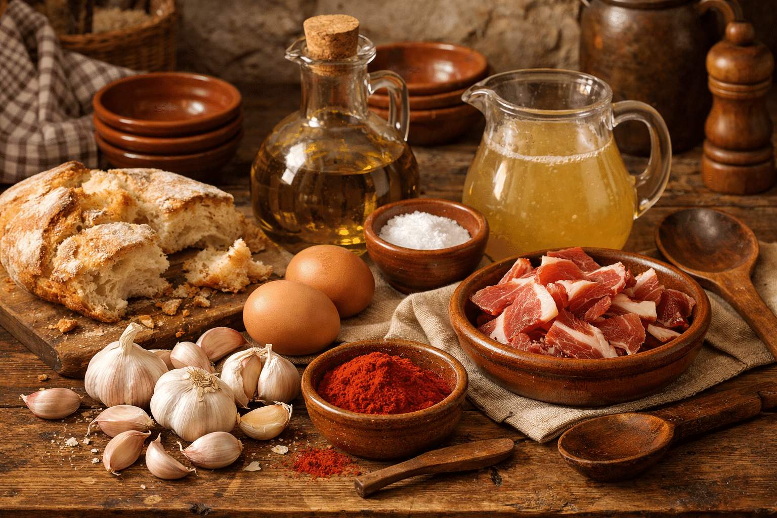 Ingredients for This Spanish Garlic Soup Recipe