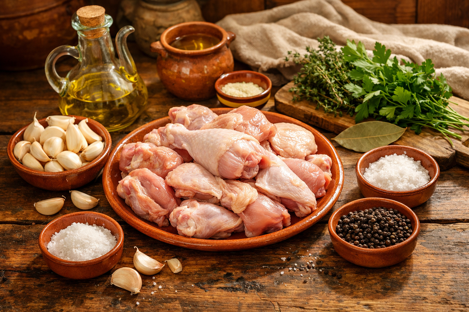 Ingredients for This Pollo al Ajillo Recipe