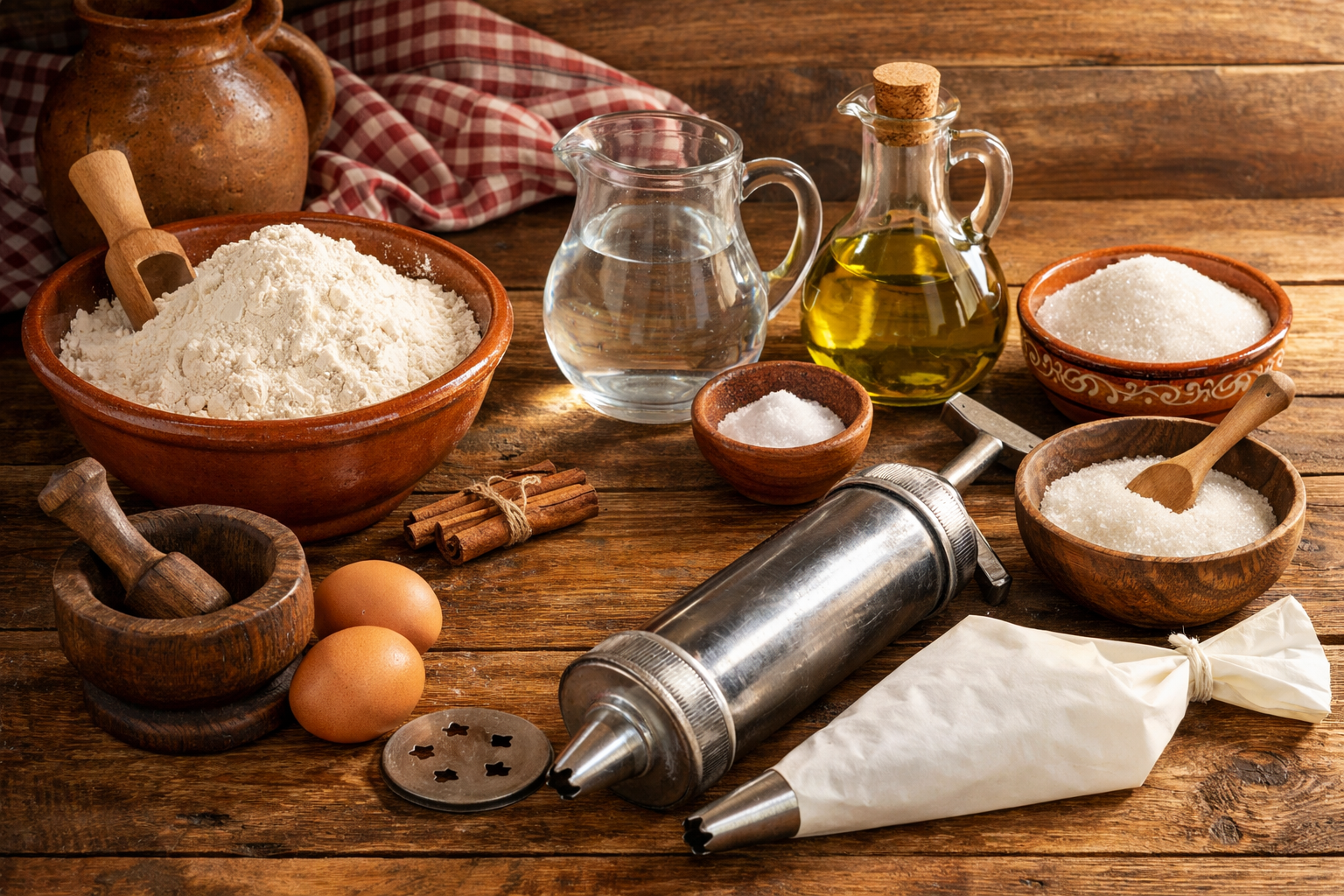 Ingredients for Spanish churros recipe