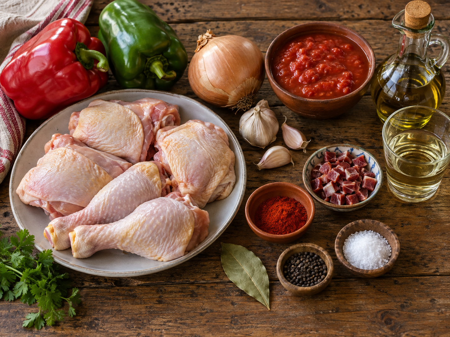 Ingredients for Pollo al Chilindrón
