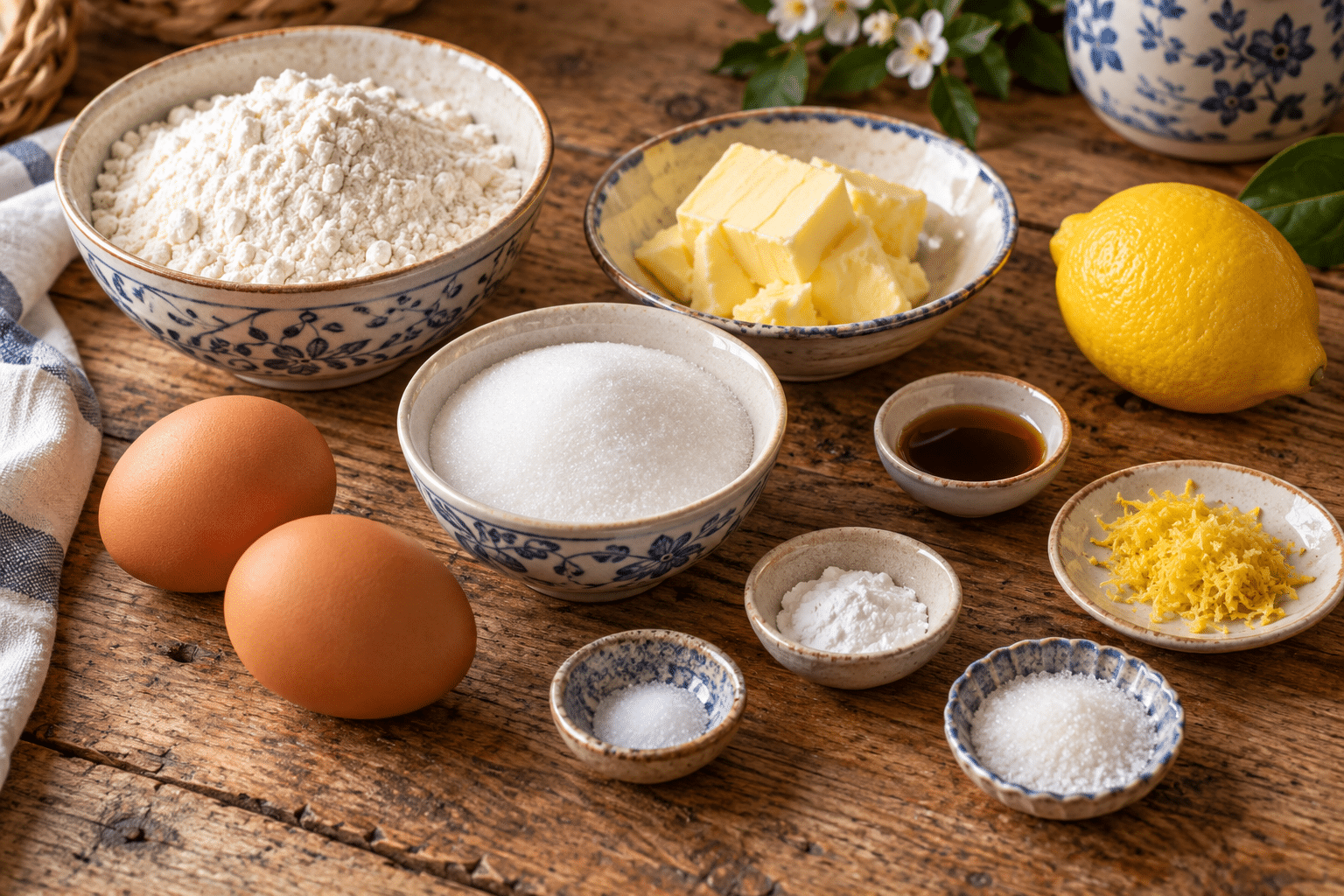 Ingredients for Spanish Magdalenas