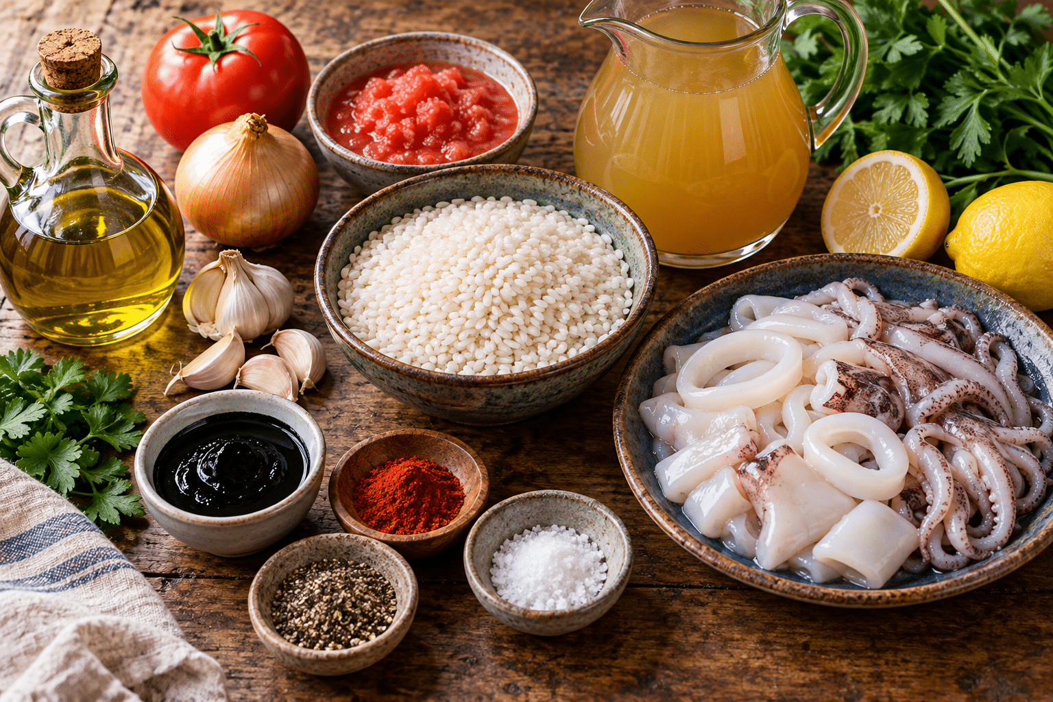 Ingredients for Arroz Negro