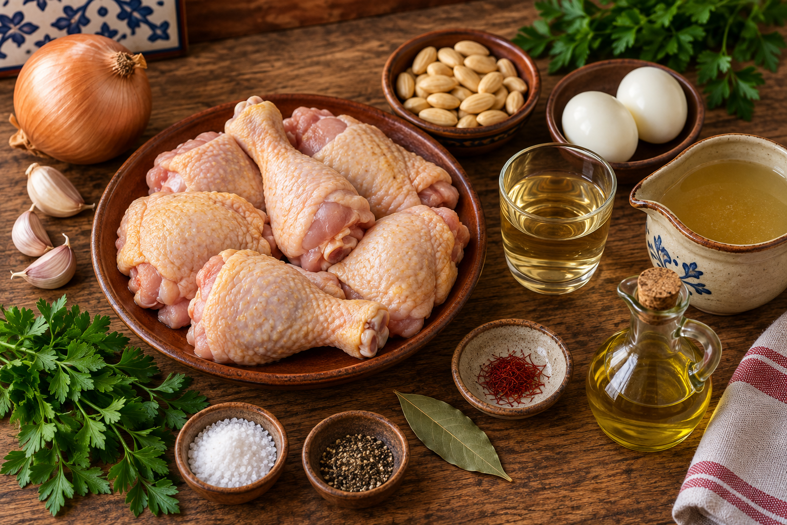 Ingredients for Spanish Chicken Pepitoria